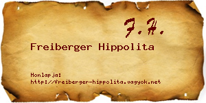 Freiberger Hippolita névjegykártya